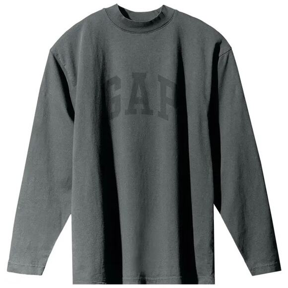 YZY GAP Dove Long Sleeve Tee Dark Green Large Yeezy GAP Oversized Top - Picture 2 of 5